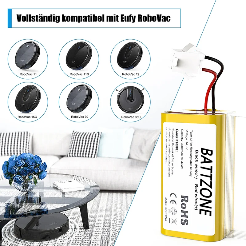 14,4 V 2600mAh Li-Ion Ersatzakku Für IKOHS-NETBOT IKOHS NETBOT S14, IKOHS NETBOT S15