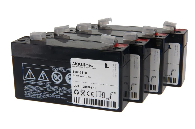 AKKUmed Blei Akkueinsatz passend für Völker Patientenbett S960-2W - 24 V 1200mAh 97x96x51 mm (4,8 mm Faston)
