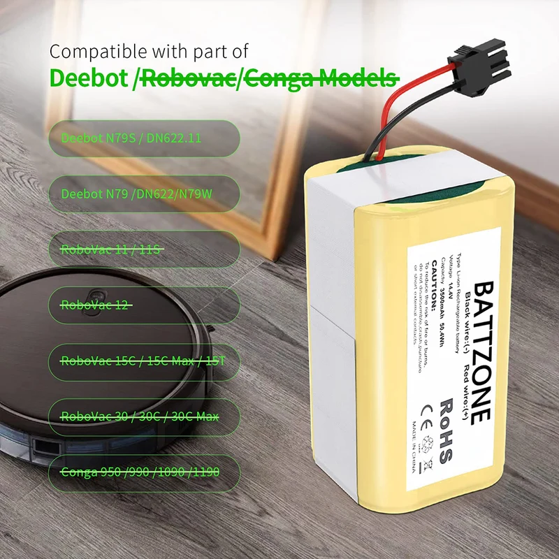 14,4 V 3500mAh Li-Ion Ersatzakku für Deebot n79 n79S dn622