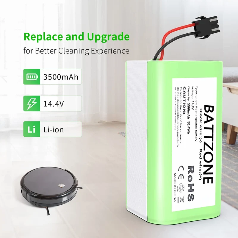 14,4 V 3500mAh Li-Ion Ersatzakku für Conga Excellence Conga Excellence y, Conga Excellence 990, Conga Excellence 950, Conga Excellence 1090