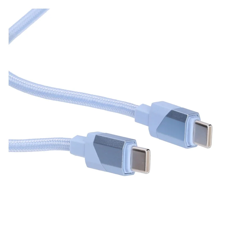 SDL Lade- und Synchonisierungskabel 1,2 m USB-C auf USB-C Stoff ummantelt hellblau