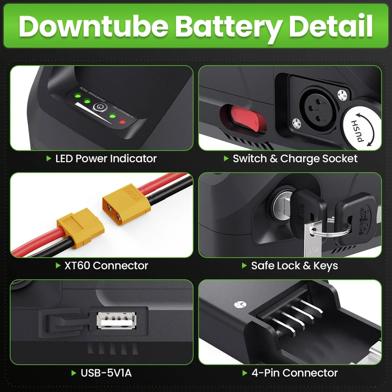 36V 15Ah Batterie S039-3 lithium-ionen Hailong Ebike mit BMS USB für 750W 1000W Motor Notfall backup Motor
