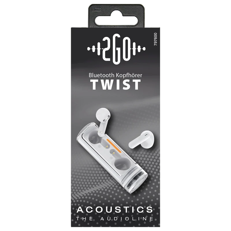 Bluetooth Headset "Twist" - ergonomisch geformt - extrem leicht - Touch-Steuerung - weiß