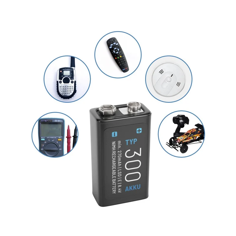Absina 300 NiMH 9V-Block-Akku, 8,4 V, 270mAh