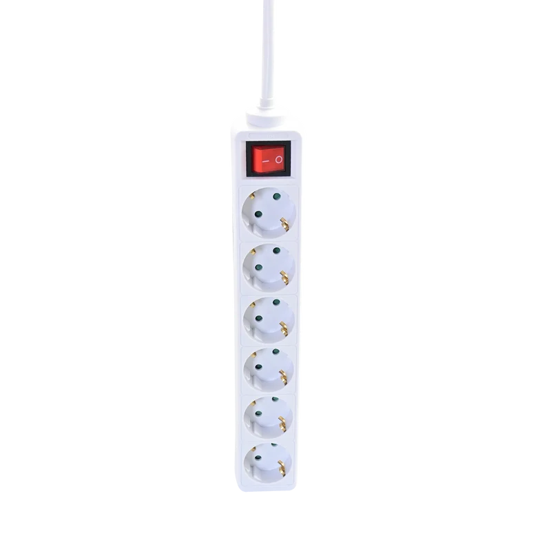 Steckdosenleiste 6-fach mit beleuchtetem Schalter - 16A - 3680W - 150cm - verschiedene Farben