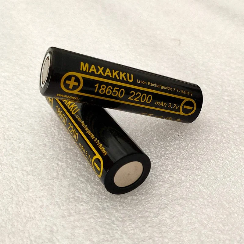2pcs 18650 3.7V 2200mAh lithium batterie Button Top Für Taschenlampe Stirnlampe Mikrofone