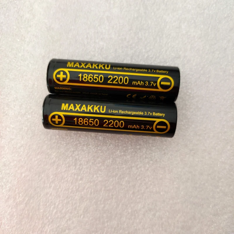 2pcs 18650 3.7V 2200mAh lithium batterie Button Top Für Taschenlampe Stirnlampe Mikrofone