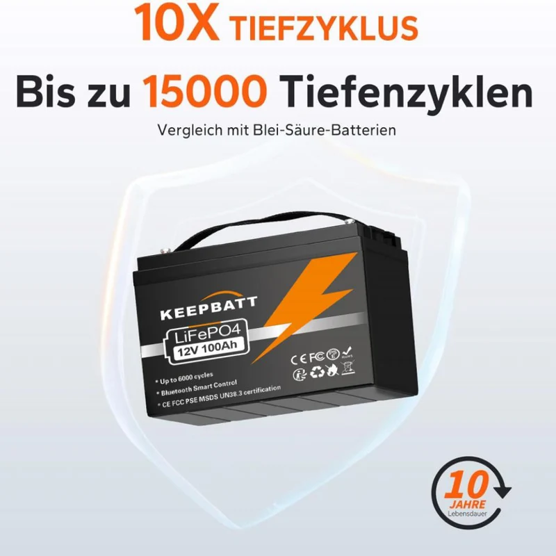 2pcs 12V 100AH LiFePO4 Akku Batterie mit Smart Bluetooth BMS 100A Für Wohnmobil, Solar & Off-Grid-Anwendungen