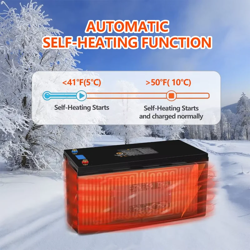 24V 29.2V 100Ah 2560Wh Intelligente LiFePO4 Akku mit 100A BMS Bluetooth perfekt für Wohnmobile Boote