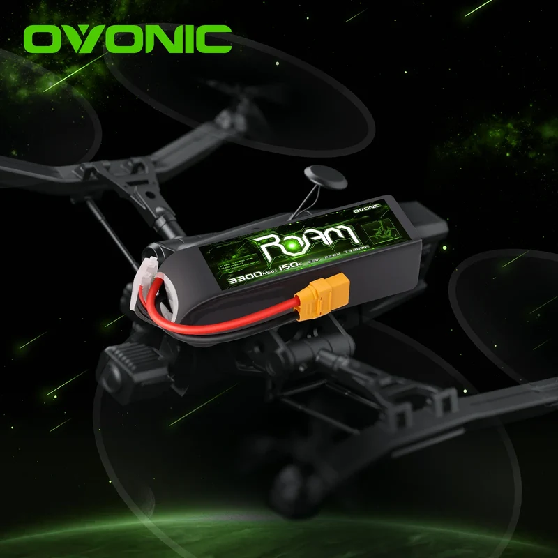 OVONIC Roam Serie 22,2V 3300mAh 150C 6S LiPo-Akku mit XT90-Anschluss ( 2 St. )