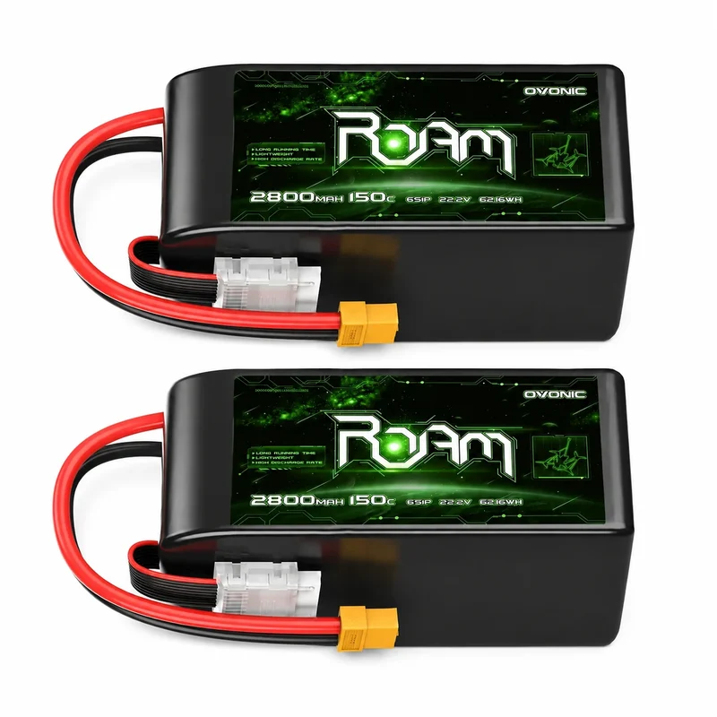 OVONIC Roam Serie 22,2V 2800mAh 150C 6S LiPo-Akku mit XT60-Anschluss (2 st.)