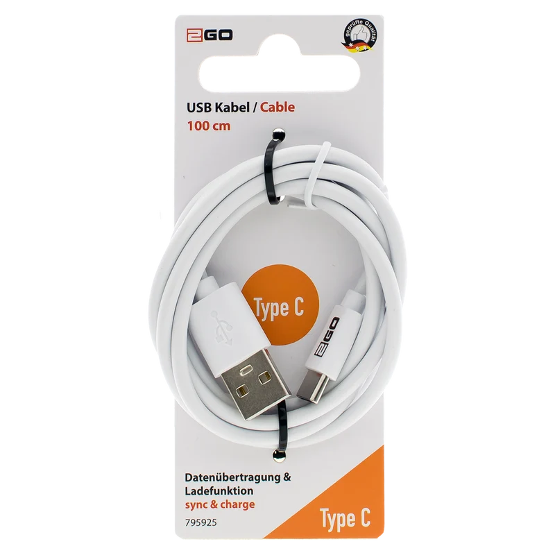 USB Datenkabel - USB A auf USB Type-C - 100 cm - diverse Farben