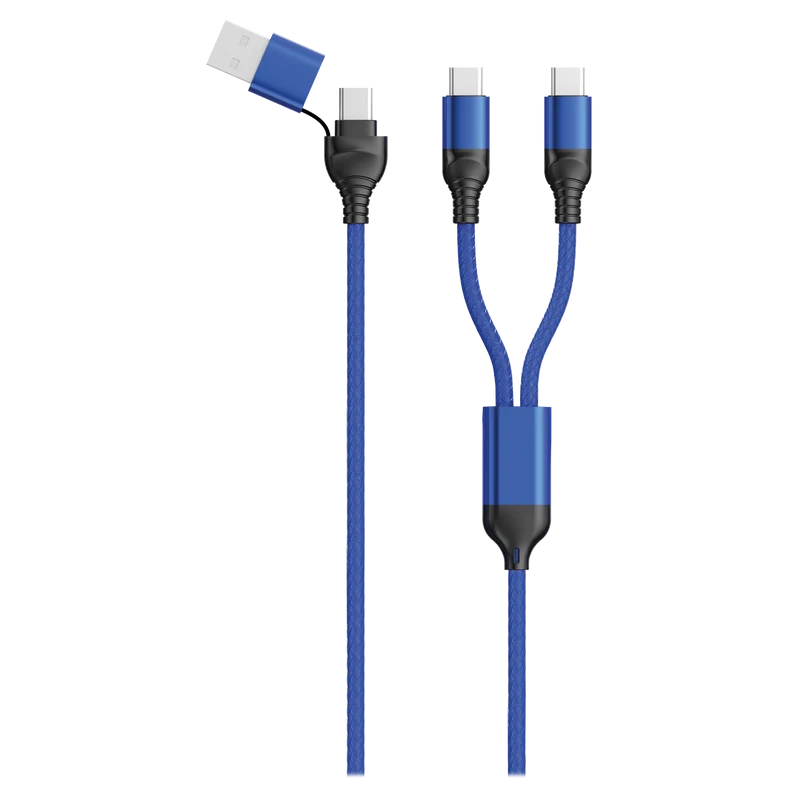 Duo USB Ladekabel - USB A / USB Type-C auf 2 x 8-Pin (Lightning) / USB Type-C - 120 cm - diverse Farben