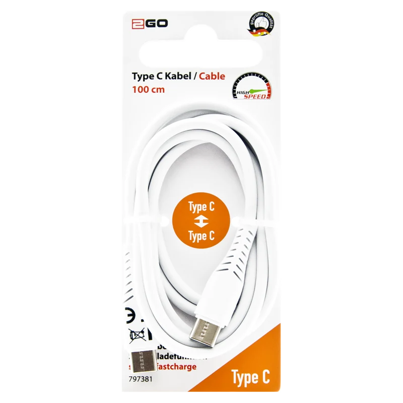 USB Datenkabel - USB Type-C auf 8-Pin (Lightning) oder USB Type-C / 100 cm / weiß