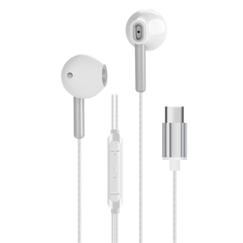 In-Ear-Headset "Deluxe" - Aluminium - Rufannahme - Lautstärkeregelung - USB Type-C