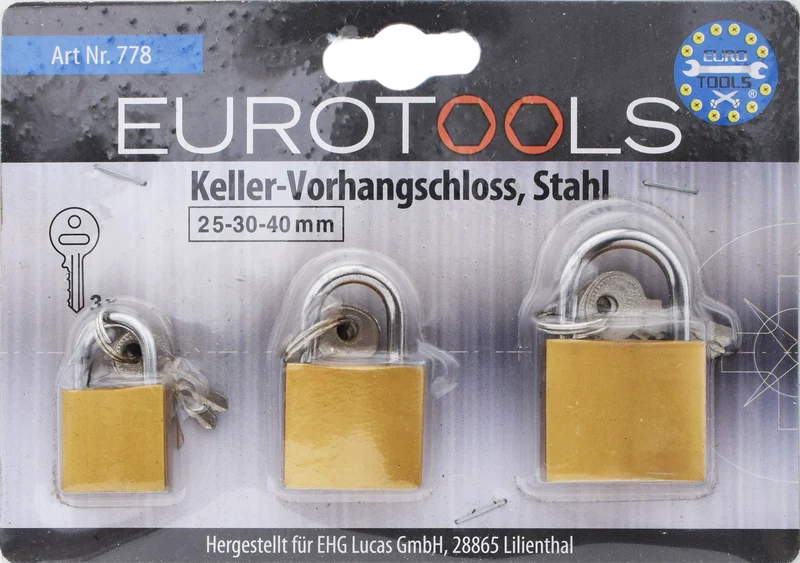 Keller-Vorhangschloss-Set 3-teilig