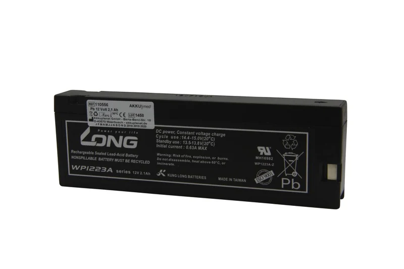 AKKUmed Blei Akku passend für Criticon Dinamap Pro 100, 200, 300, 400BP - 12 V 2100 mAh 180x60x23 mm