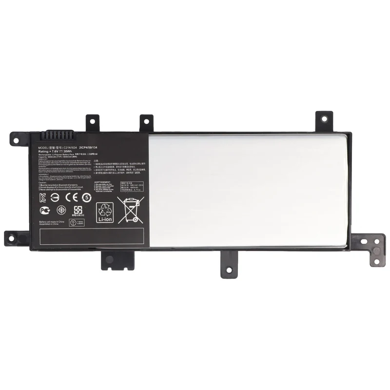 AccuCell Akku passend für ASUS X542, C21N1634, Li-Polymer, 7,6V, 5000mAh, 38,0Wh, built-in, ohne Werkzeug