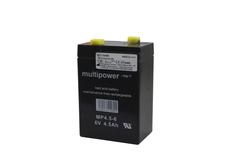 AKKUmed Blei Akku passend für Nellcor Pulsoximeter NPB190,195, 290, 295, 390, 395, 595,600 u.w. - 6,0 V 4500 mAh 70x47x105,5 mm