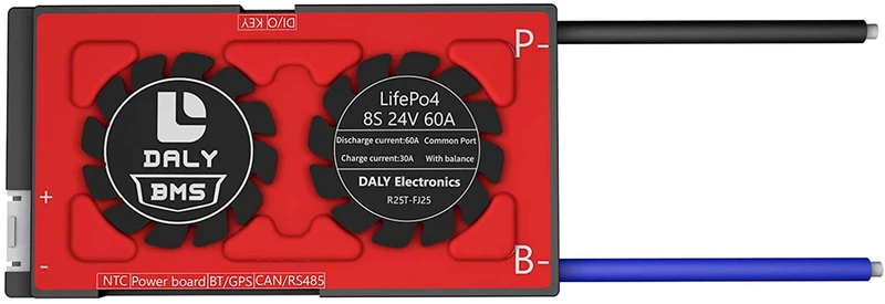 Daly smart bms Lifepo4 8S 24V 60A bluetooth 18 66 128
