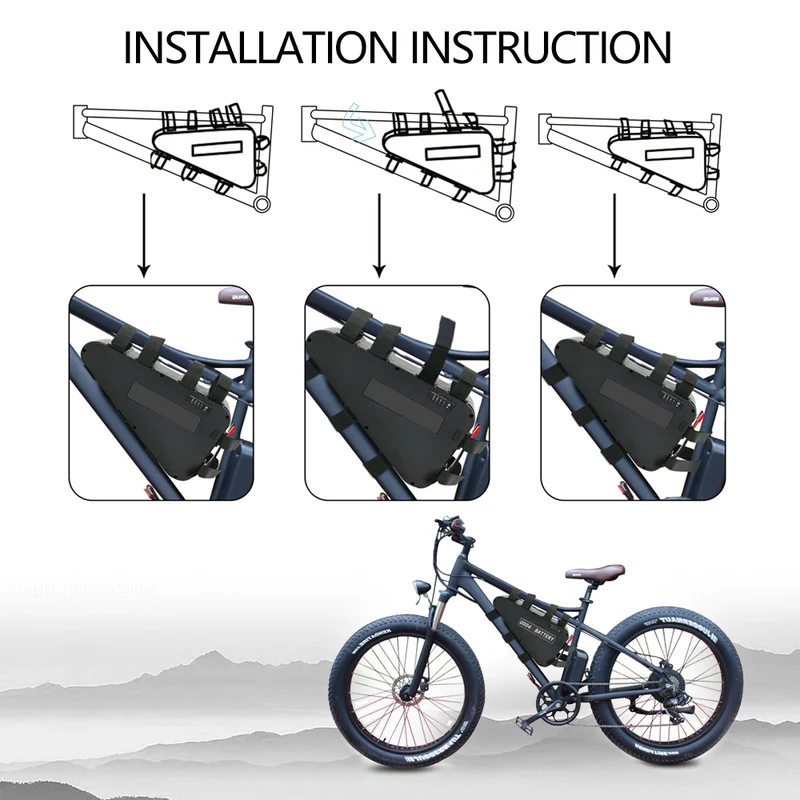 EU Lagerhaus 48V 20AH U004 Ebike Motor Lithium-ionen Batterie Elektrische Fahrrad 50A BMS wasserdichte Dreieck mit Ladegerät Im Freien