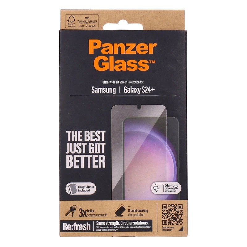 PanzerGlass Ultra Wide Fit Screen Protection Displayschutz passend für Samsung Galaxy S24+