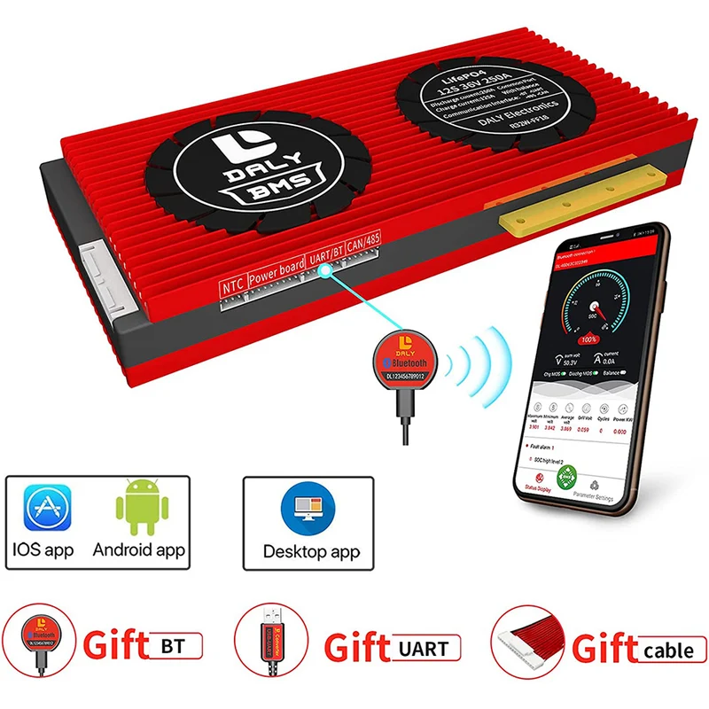 Daly smart bms Lifepo 12S 36V 250A bluetooth BMS board 32130221