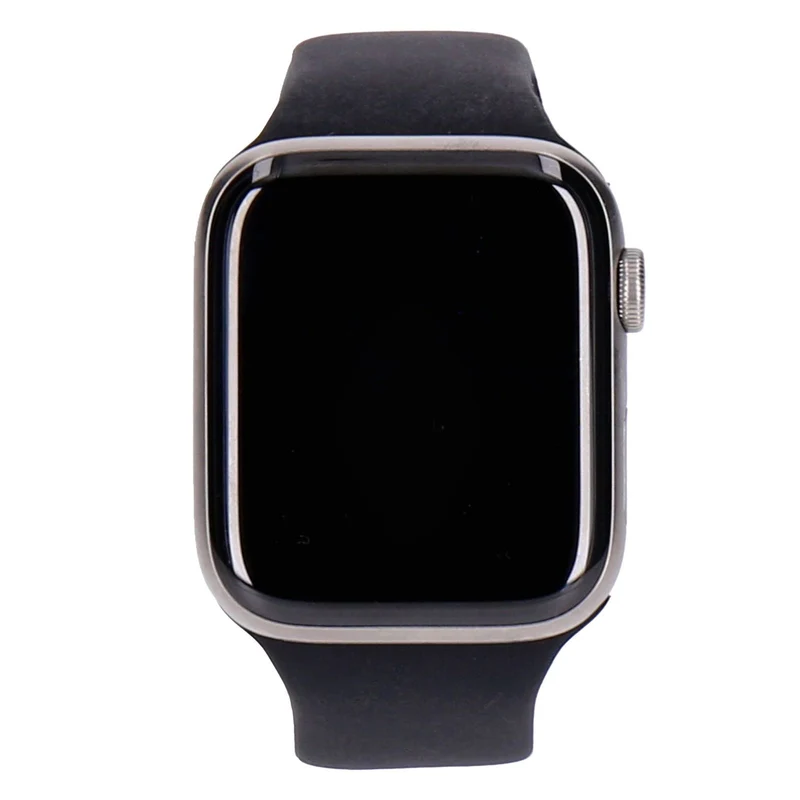 Apple Watch Series 6 44mm GPS + 4G Titan Natur Titangehäuse mit Silikonarmband Schwarz