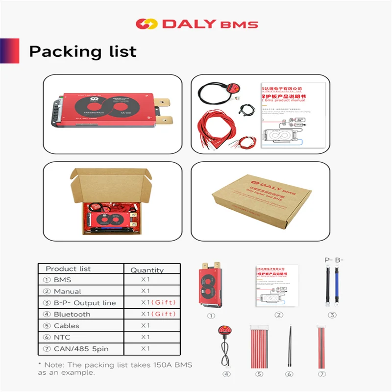 Daly smart bms Lifepo 4S 12V 200A bluetooth BMS board 32130221