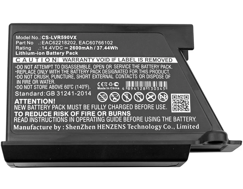 14.4V 2600mAh Vakuum Ersatzakku für HomBot R66803VMNP HomBot VCARPETX HomBot VHOMBOT1 HomBot VHOMBOT3 HomBot VPARQUET Li-ion