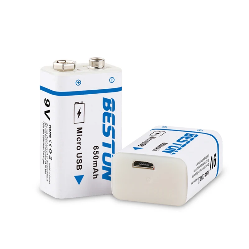 9V 650mAh BESTON Hochwertiger USB-Li-Ionen-Lithium-Akku für Multimeter und elektronische Instrumente
