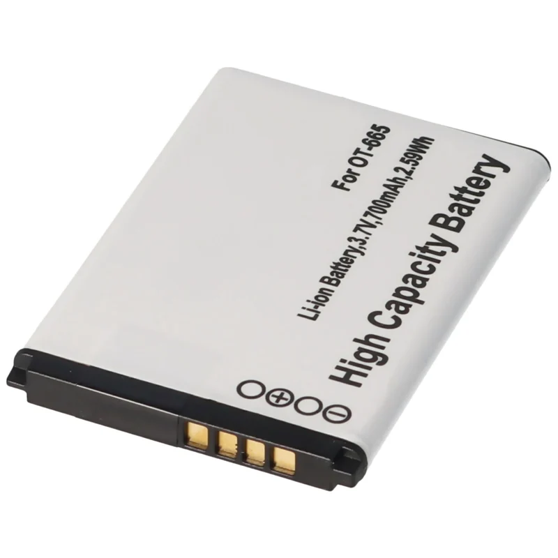 AccuCell Akku passend für Alcatel One Touch OT-665, 665, Alcatel One Touch 2012, Alcatel Sesame II, CAB22D0000C1, CAB22B0000C1, Li-Ion, 3,7V 700mAh