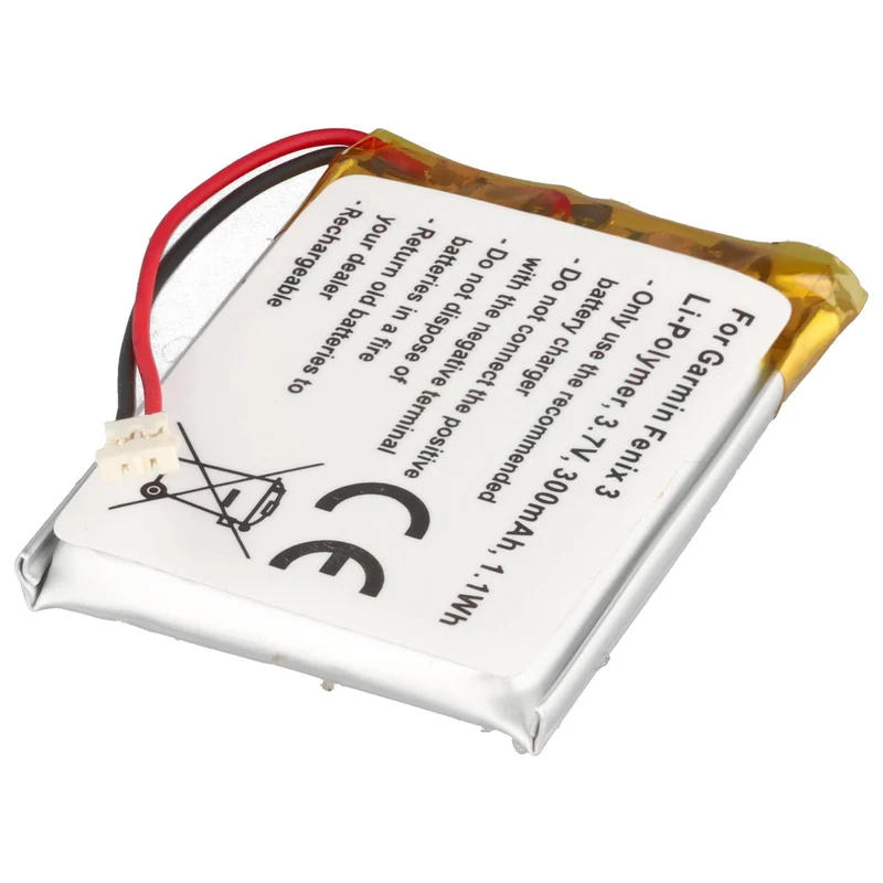 AccuCell Akku passend für Garmin Fenix 3 & Fenix 3 HR – Ersatzakku passend für 361-00034-02, 3,7 Volt 300mAh, ACHTUNG: bitte Anschluss-Stecker vor Bestellung prüfen !