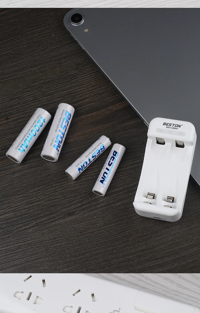 Intelligent USB-Ladegerät mit 2 Steckplätzen für wiederauf lad bares AA AAA Ni-MH-Ladegerät Beston