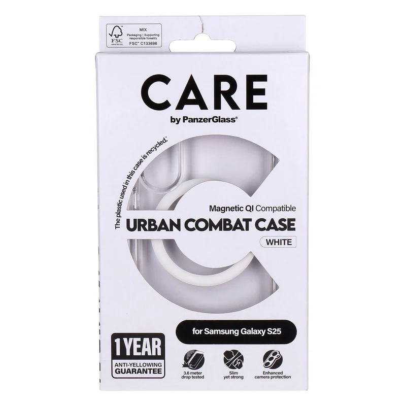 CARE by PanzerGlass Urban Combat Case Weiß passend für Samsung Galaxy S25