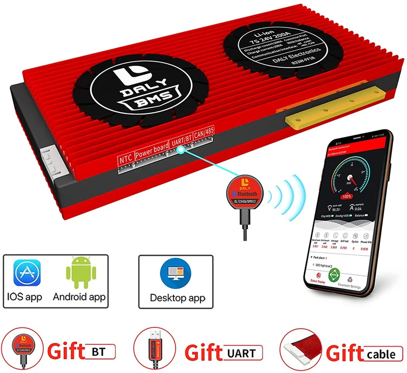 Daly Smart bms Li-ion 7S 24V 200A mit bluetooth 32130221