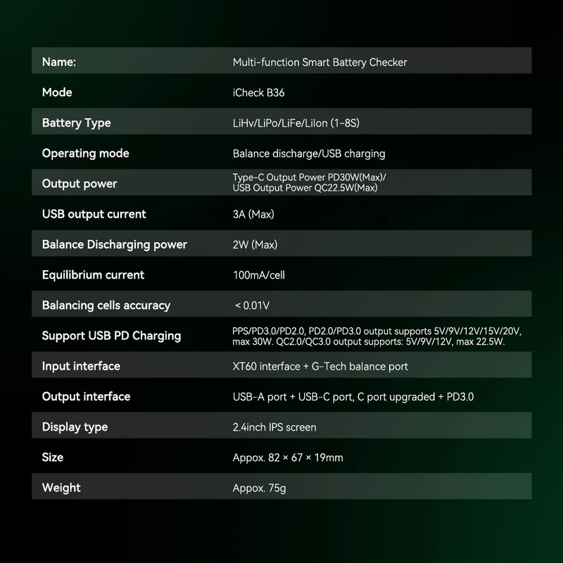 Gens ace iCheck B36 | Intelligenter RC-Batterieprüfer