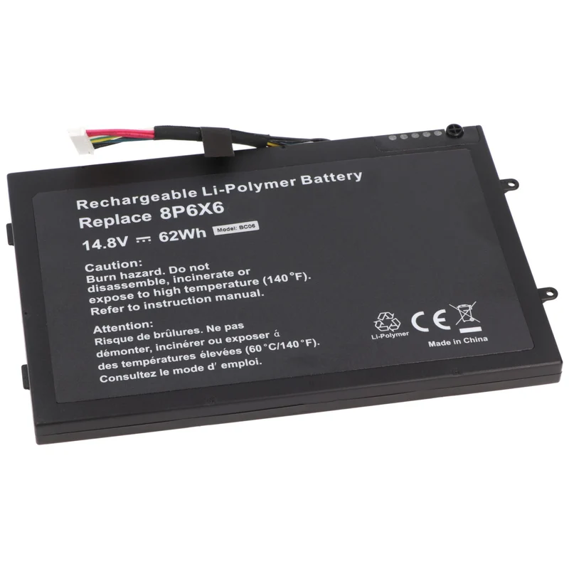 AccuCel Akku passend für Dell Alienware M11x, M14X, Li-Polymer, 14,8V, 4190mAh, 62Wh, built-in, ohne Werkzeug