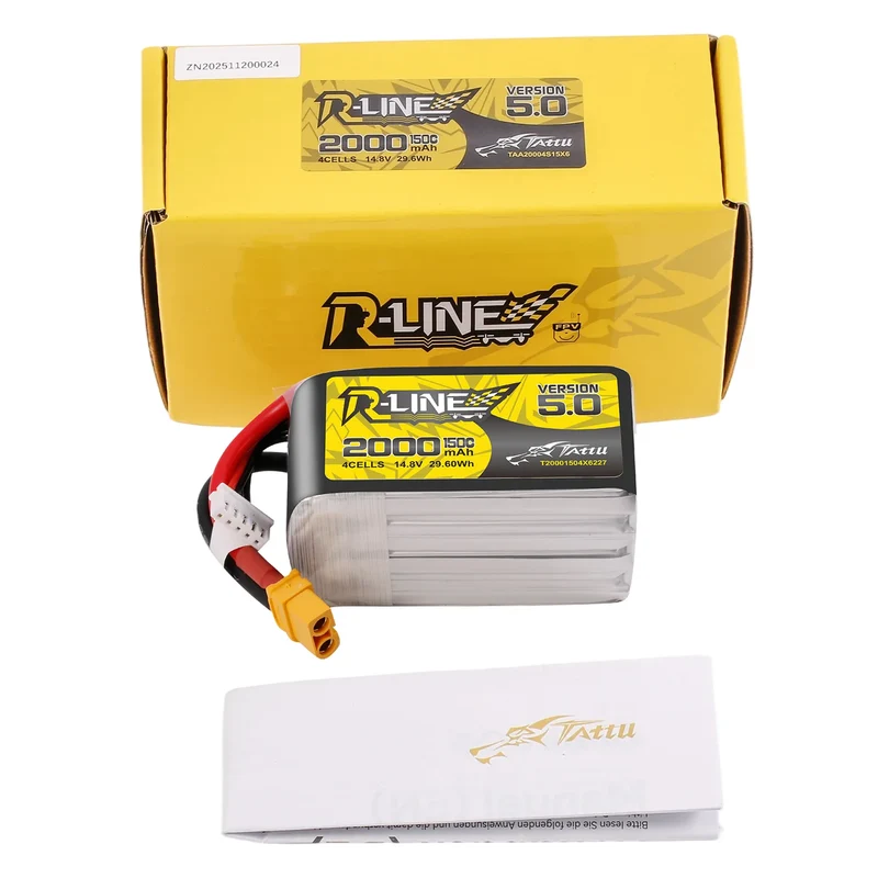 Tattu R-Line Version 5.0 2000mAh 14,8V 150C 4S1P LiPo-Akkupack mit XT60-Stecker
