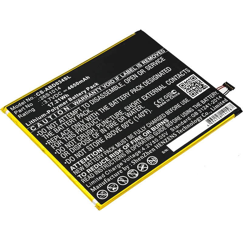 3.7V 4650mAh Tablette akku für Kindle Fire 8 7 Generation, Kindle Fire 8 7 Kindle Fire HD8 8TH L5S83A SX0340T SX034QT Li-Polymer