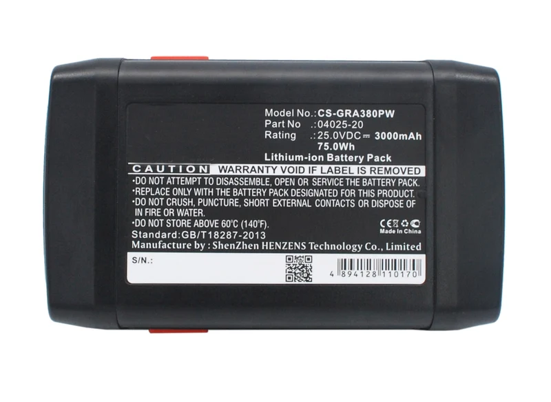 25.0V 3000mAh Rasenmäher akku für 648872 Accu-Spindelmaher 380 Li Spindelmaher 380 Li Li-ion