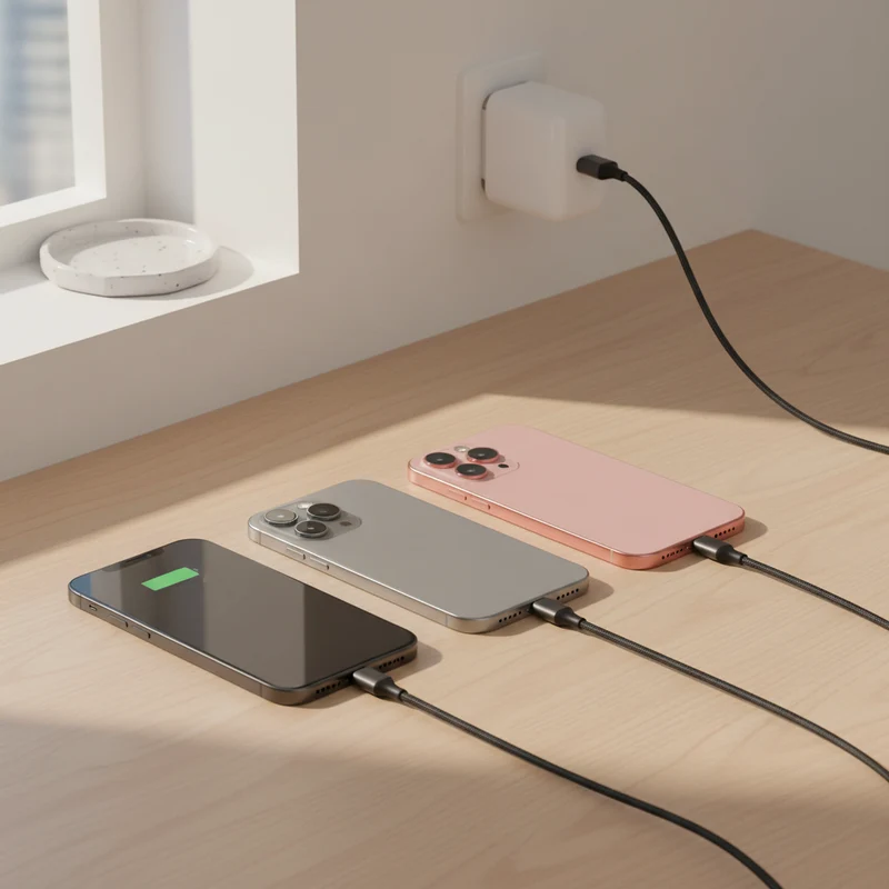 3 in 1 USB Ladekabel - USB A auf 3 x Apple Lightning - 150 cm - schwarz