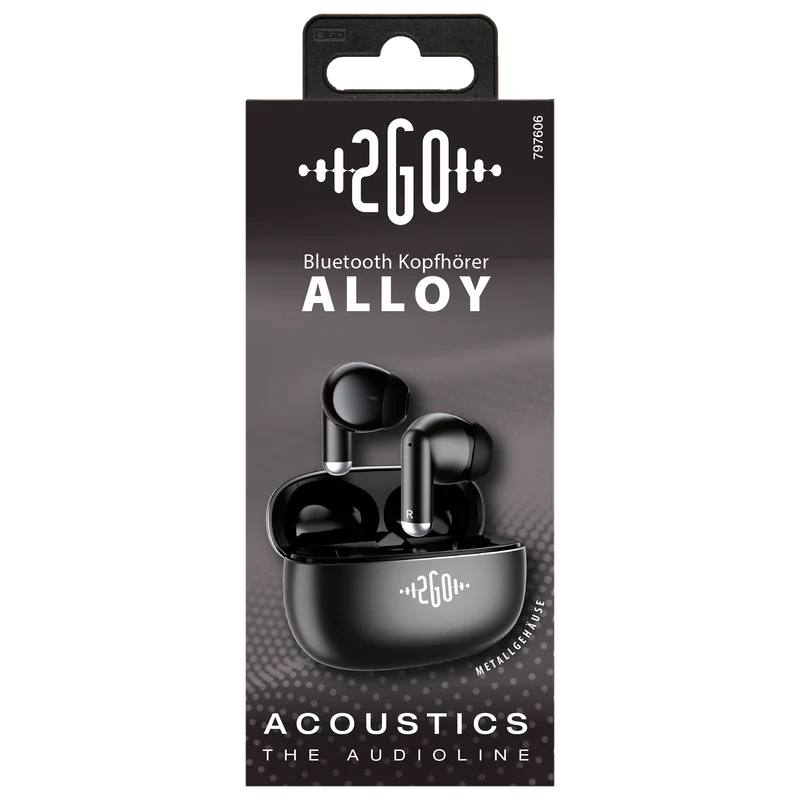 Bluetooth Headset "Alloy" - Vollmetall-Ladecase - Touch-Steuerung - Top Klang - verschiedene Farben