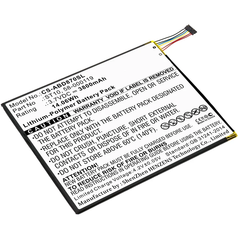 3.7V 3800mAh Tablette akku für B00VKIY9RG Kindle Fire HD 10 Kindle Fire HD 10.1 SR87CV, SR87MC Li-Polymer