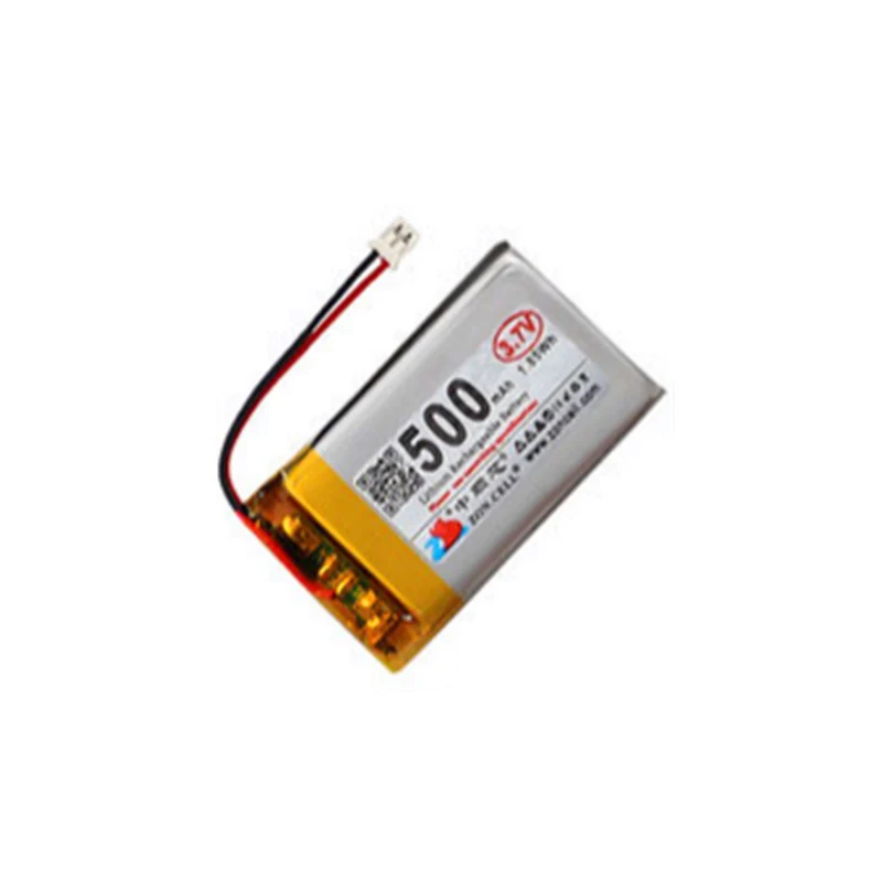 2x3,7 V 500 mAh PH2.0 umgekehrter Stecker 502035 digitaler Hochtemperatur Polymer Lithium Akku für intelligente Geräte