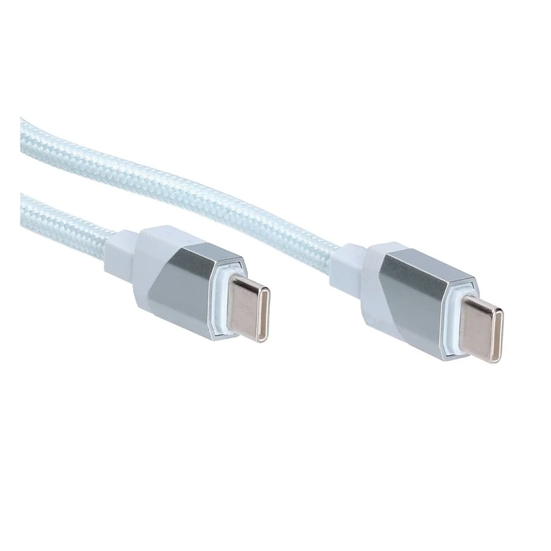 SDL Lade- und Synchonisierungskabel 1,2 m USB-C auf USB-C Stoff ummantelt türkis