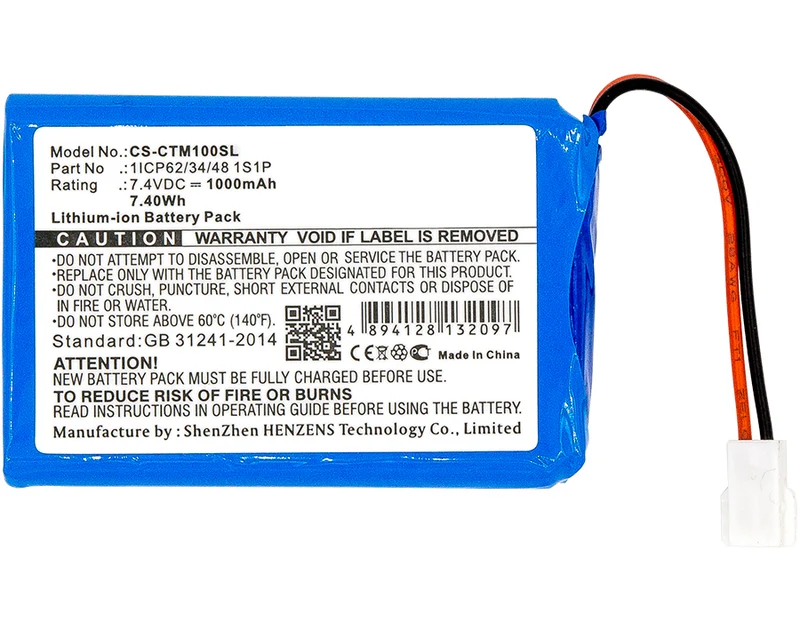 7.4V 1000mAh Zahlungsterminal akku für Eurodetector Li-ion