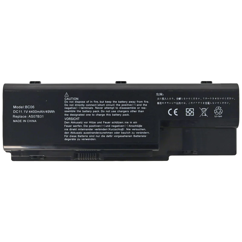 AccuCell Akku passend für ACER Aspire 5310 series, 6530 series, Li-Ion, 11,1V, 4400mAh, 48,8Wh, black