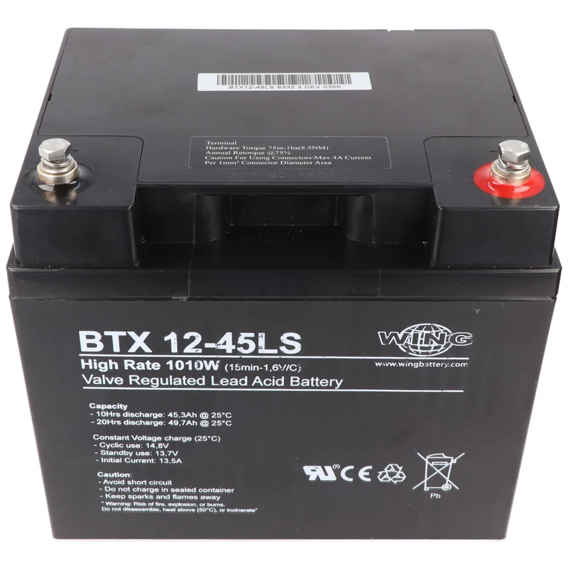 Wing BTX12-45LS 12V 47Ah high rate hochstromfähig Bleiakku AGM Blei Gel Akku