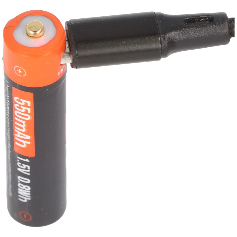 AccuCell Rundzelle AAA, Li-ion, 1,5V, 550mAh, 0,8Wh, mit USB-Ladeanschluss